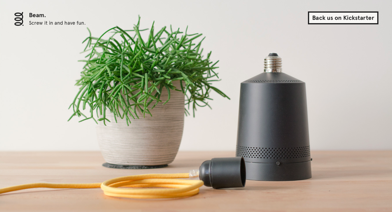 Beam,the smart projector and LED light that fits in any light socket.